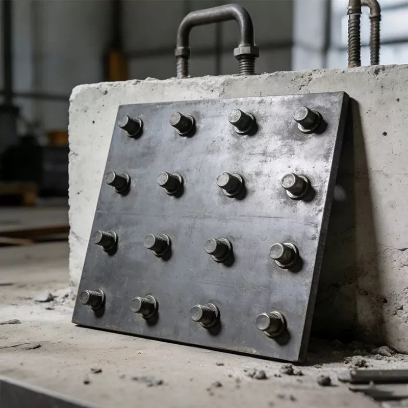 Innstøpt stålplate