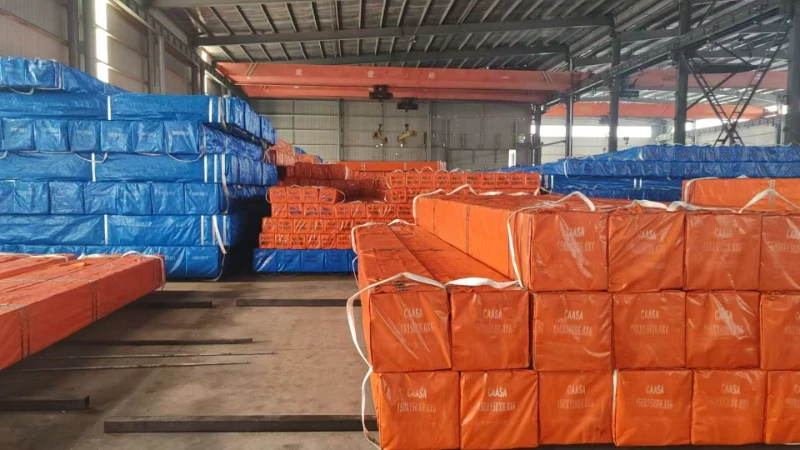 Packaged steel pipes prepared for shipment